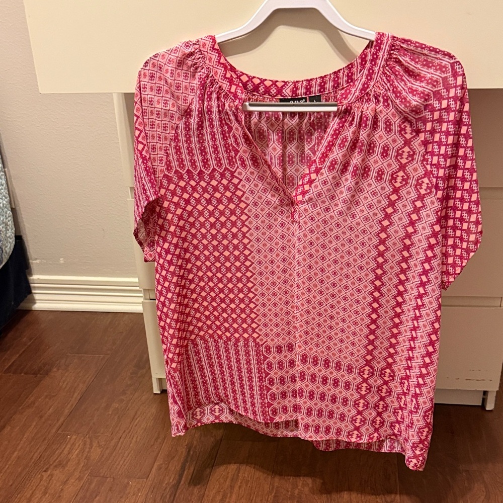 Pink Patterned Women's Top